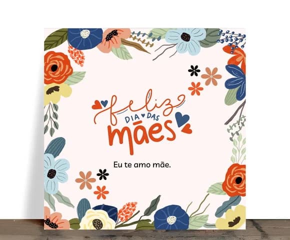 Azulejo Decorativo Feliz Dia das Mães Floral Aquarela 15x1