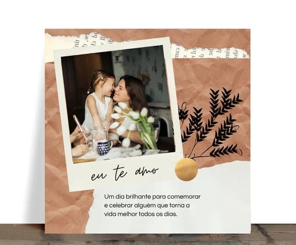 Azulejo Personalizado Eu Te Amo com Foto Polaroid 15x15