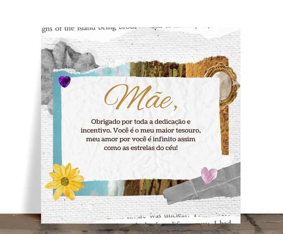 Azulejo Decorativo Mãe Meu Maior Tesouro Estilo Scrapbook