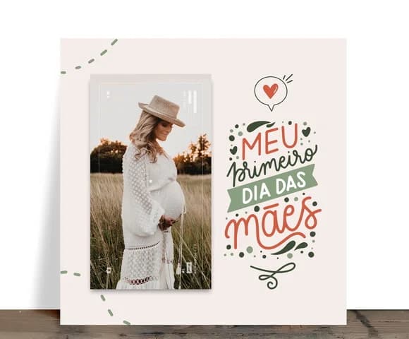 Azulejo Personalizado Meu Primeiro Dia das Mães com Foto