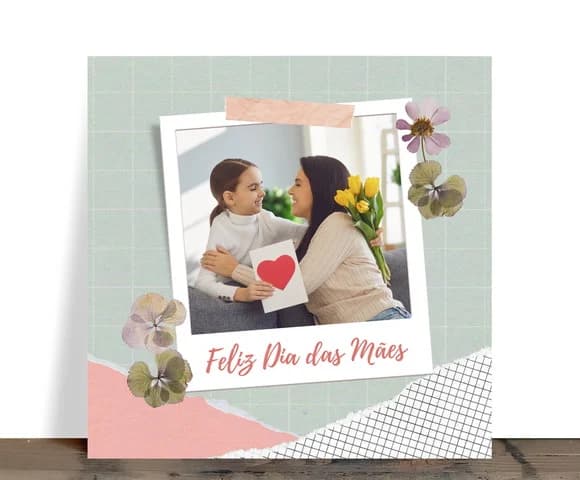 Azulejo Personalizado Feliz Dia das Mães Estilo Scrapbook