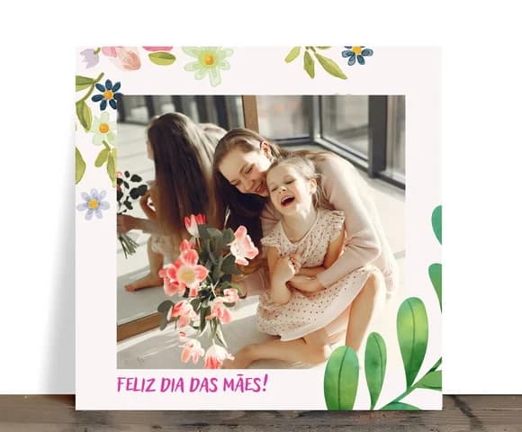 Azulejo Personalizado Feliz Dia das Mães com Foto e Arte