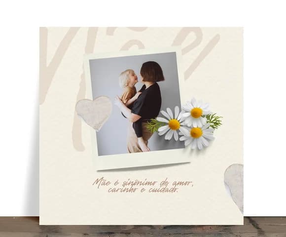 Azulejo Personalizado Mãe Sinônimo de Amor com Foto 15x15