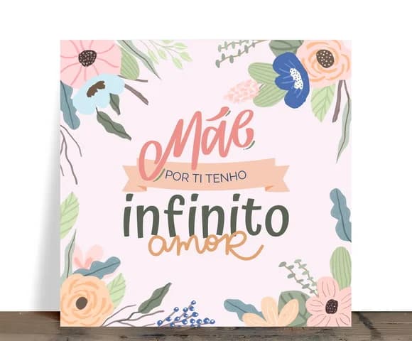 Azulejo Decorativo Mãe Infinito Amor Floral 15x15 Cerâmica