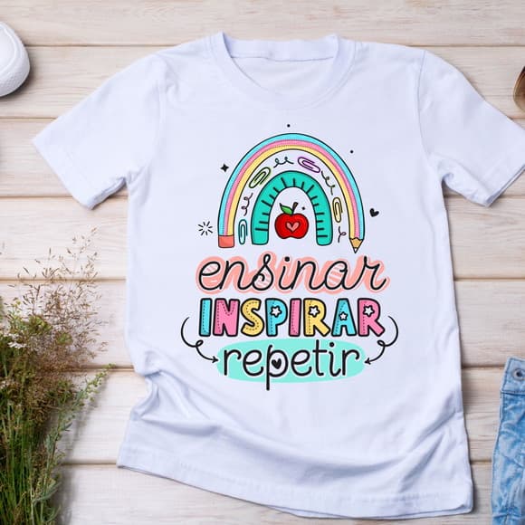 Camiseta Professores Ensinar, Inspirar, Repetir