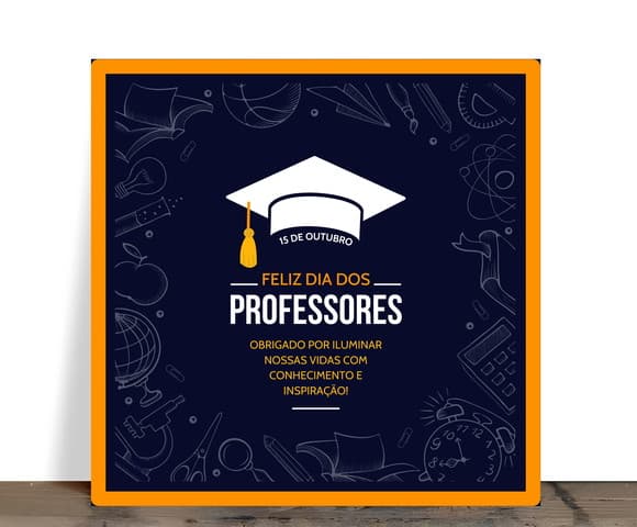 Azulejo Decorativo Feliz Dia dos Professores com Suporte