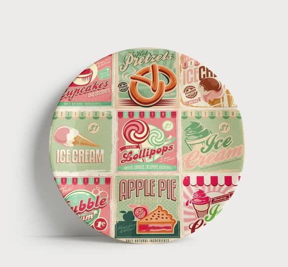 Prato Decorativo Vintage: Coleção Doces e Delícias