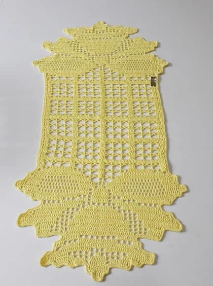 Caminho de Mesa de Crochê Sinos Natalinos Cm080