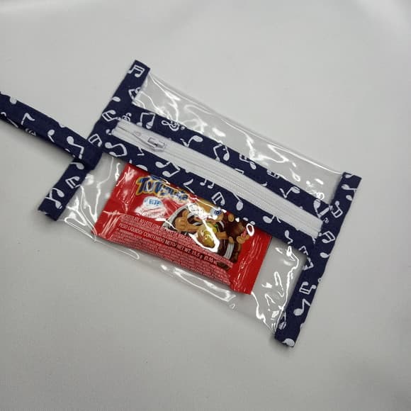 Porta Chocolate de Plástico com Um Bolso e Zíper
