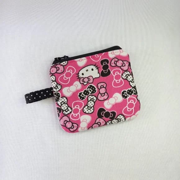Porta Moedas Porta Cartões de Tecido Hello Kitty