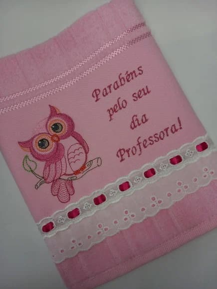 Toalha de Lavabo Bordada Dia dos Professores