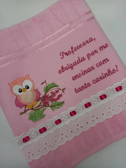 Toalha de Lavabo Bordada Dia dos Professores