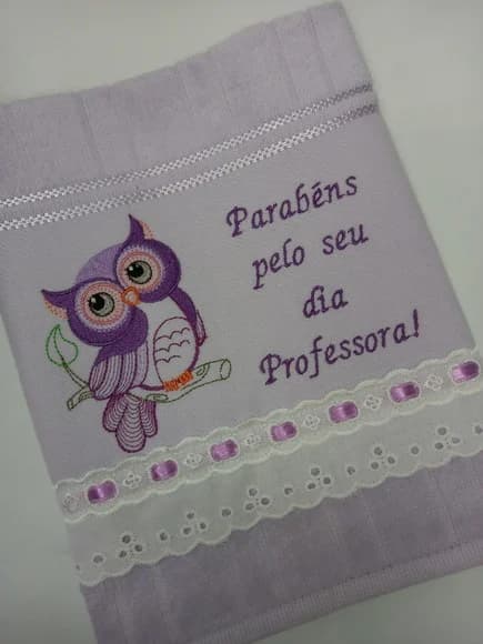 Toalha de Lavabo Bordada Dia dos Professores