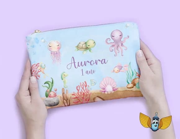 Necessaire Fundo do Mar Aquarela Personalizada