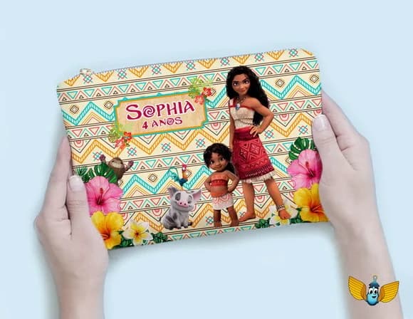 Necessaire Personalizada Moana 2 | Lembrancinha Festa Infantil Moana