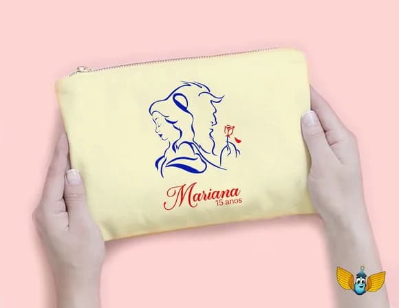 Necessaire Bela e a Fera Amarela - Personalizada