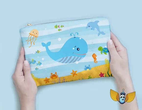 Necessaire Fundo do Mar Peixinhos Personalizada