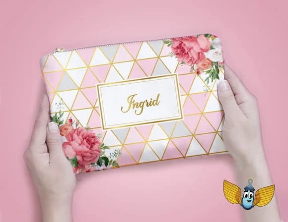 Necessaire Floral Geometrica Personalizada