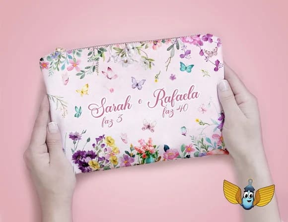 Necessaire Floral Borboletas Personalizada
