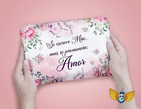 Necessaire Floral Amor de Mãe Personalizada
