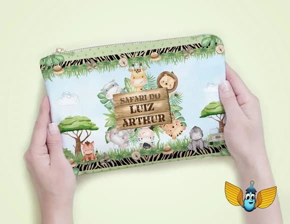 Necessaire Personalizada Safari Baby | Lembrancinha de Festa Infantil