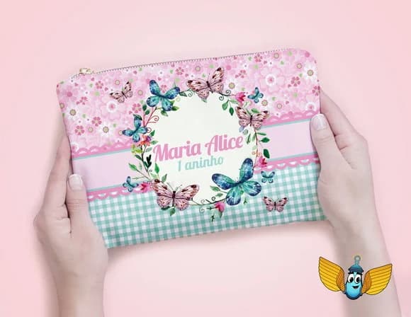 Necessaire Jardim das Borboletas Personalizada