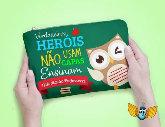 Necessaire Dia dos Professores - Heróis Não Usam Capa