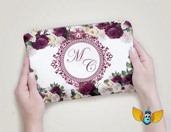 Necessaire Casamento Flores Marsala Personalizada