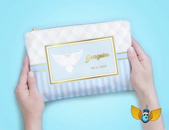 Necessaire Batizado Espírito Santo Personalizada