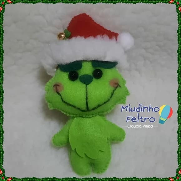o Grinch em Feltro - Pingente Natalino