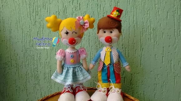 Palhaços em Feltro - Casal