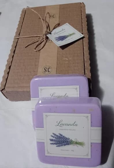 Sabonete Vegano - Caixa Rústica - Lavanda