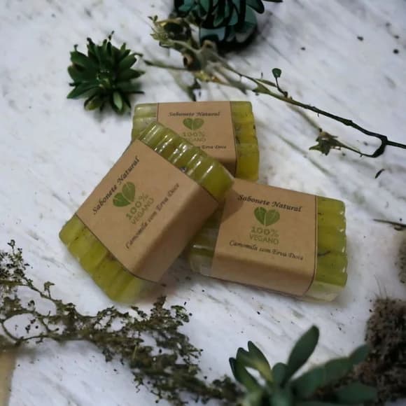 Sabonete Vegano de Camomila e Erva Doce