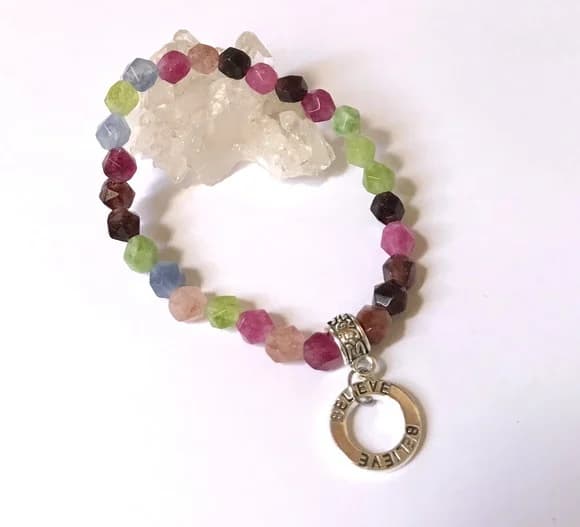 Pulseira Japamala 27 Contas Jade Facetada Mix de Cores