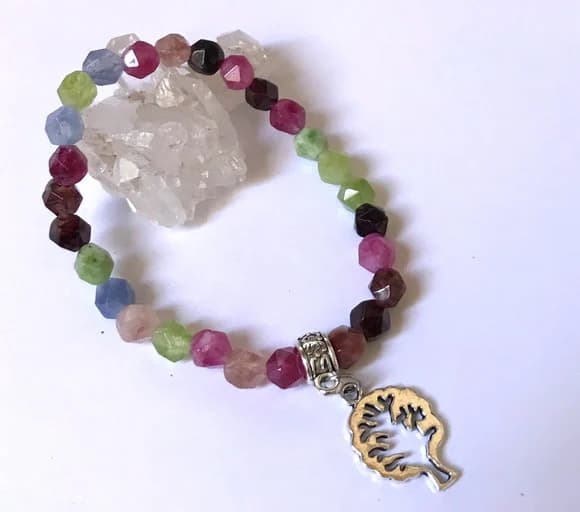 Pulseira Japamala 27 Contas Jade Facetada Mix de Cores