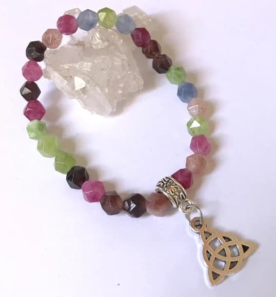 Pulseira Japamala 27 Contas Jade Facetada Mix de Cores