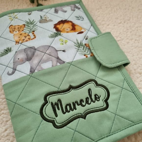 Porta Caderneta de Vacinação do Bebê Personalizada Menino