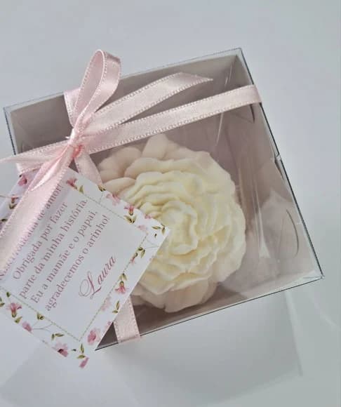 Sabonete Personalizado de Flor para Maternidade e Aniversári