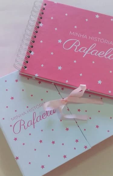 Livro do Bebe Personalizado com Caixa Rosa
