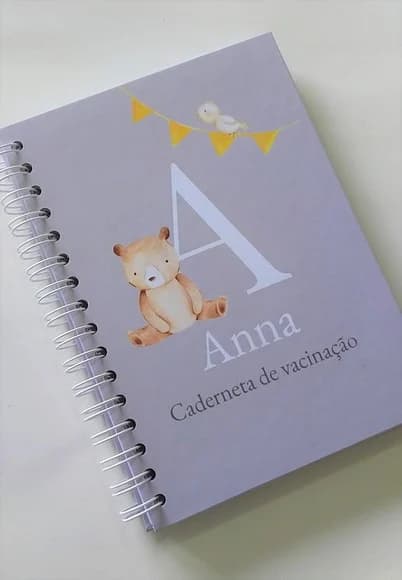 Caderneta de vacinação para menina ursinho