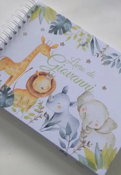 Livro do Bebê Personalizado Tema Safári