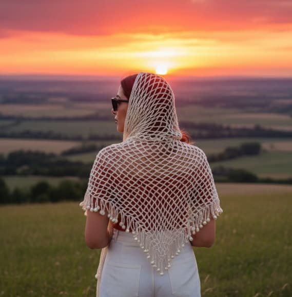 Bandana Lenço em Croche