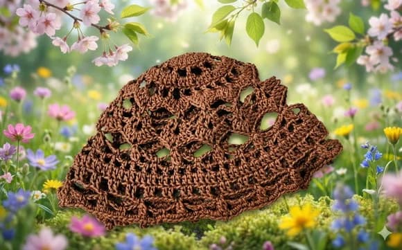 Headpiece Marrom em Croche - Feito à Mão