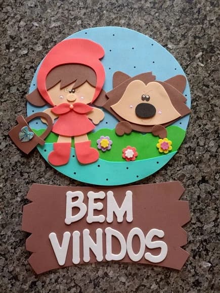 Placa de Porta Chapeuzinho Vermelho