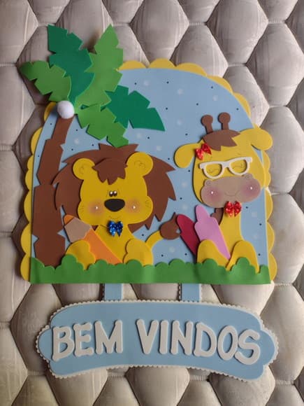 Placa de Porta Tema Safari