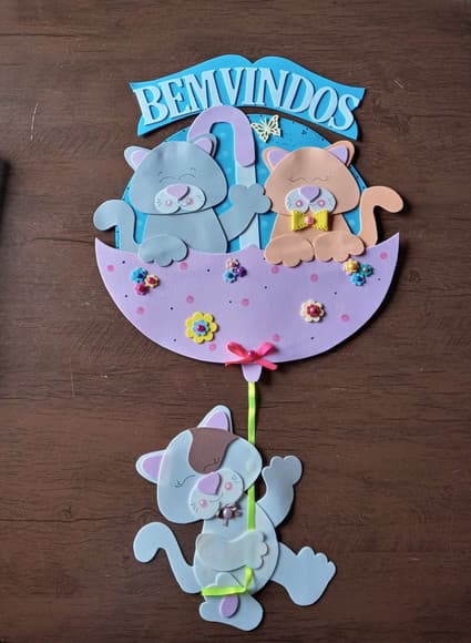 Placa de porta tema gatinhos