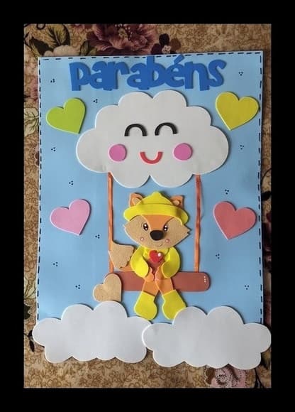 Cartaz Aniversariante Chuva de Amor com Raposinha