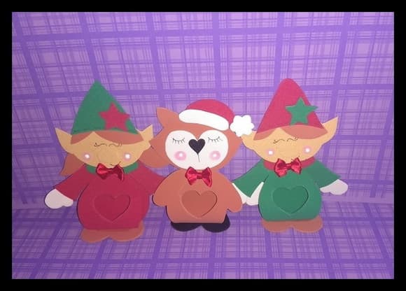 Porta bombom de natal duende e raposinha