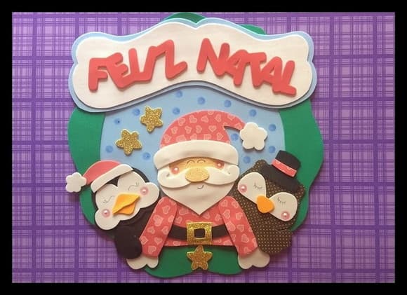 Placa de porta noel e bichinhos