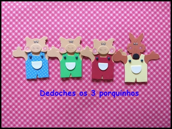Kit dedoches os 3 porquinhos